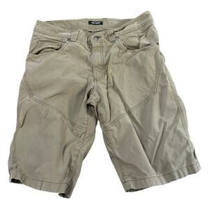 Arc’teryx Men’s Khaki Utility Hiking Shorts 32x11.5 Cotton Nylon Blend Logo